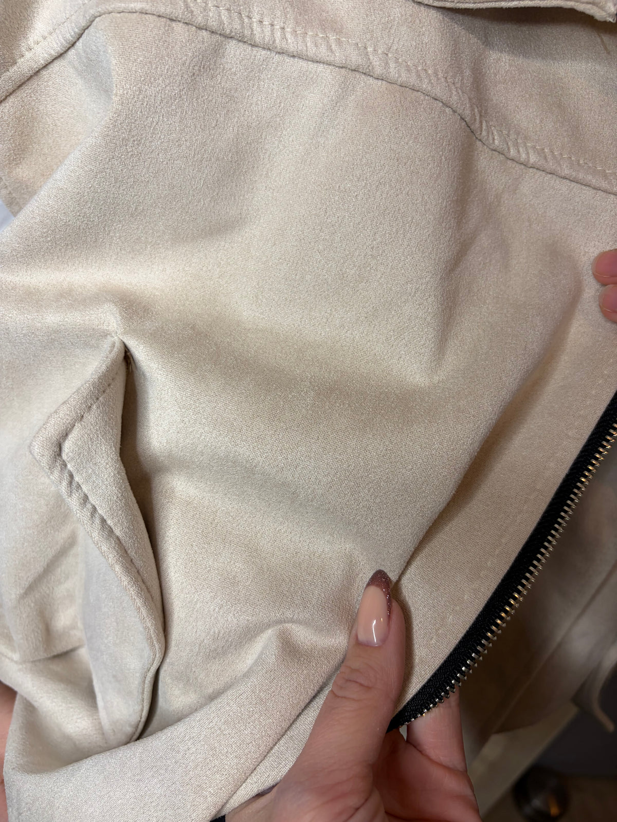 đ¤Suède Beige Jacket