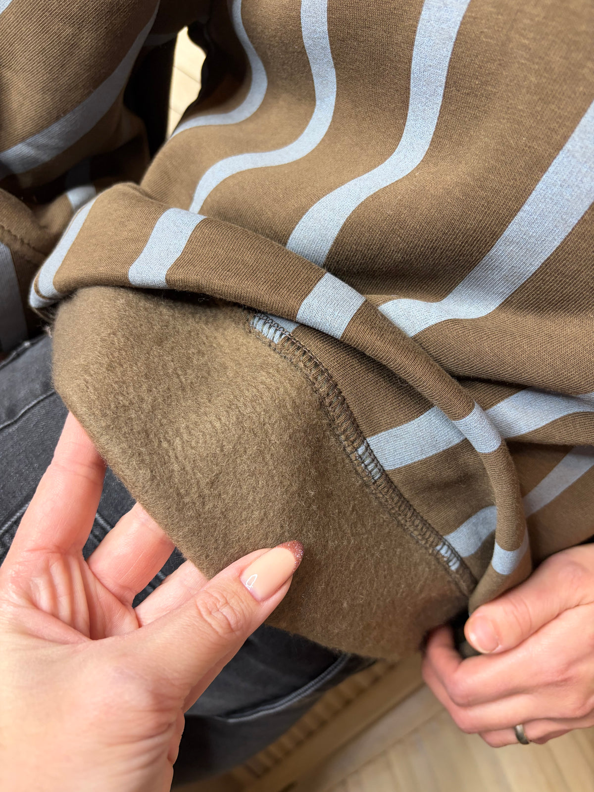 š¤ Choco Sweater With Blue Stripes