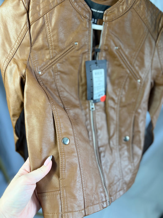 🤍Bruine Leatherlook Jacket - Vero Moda