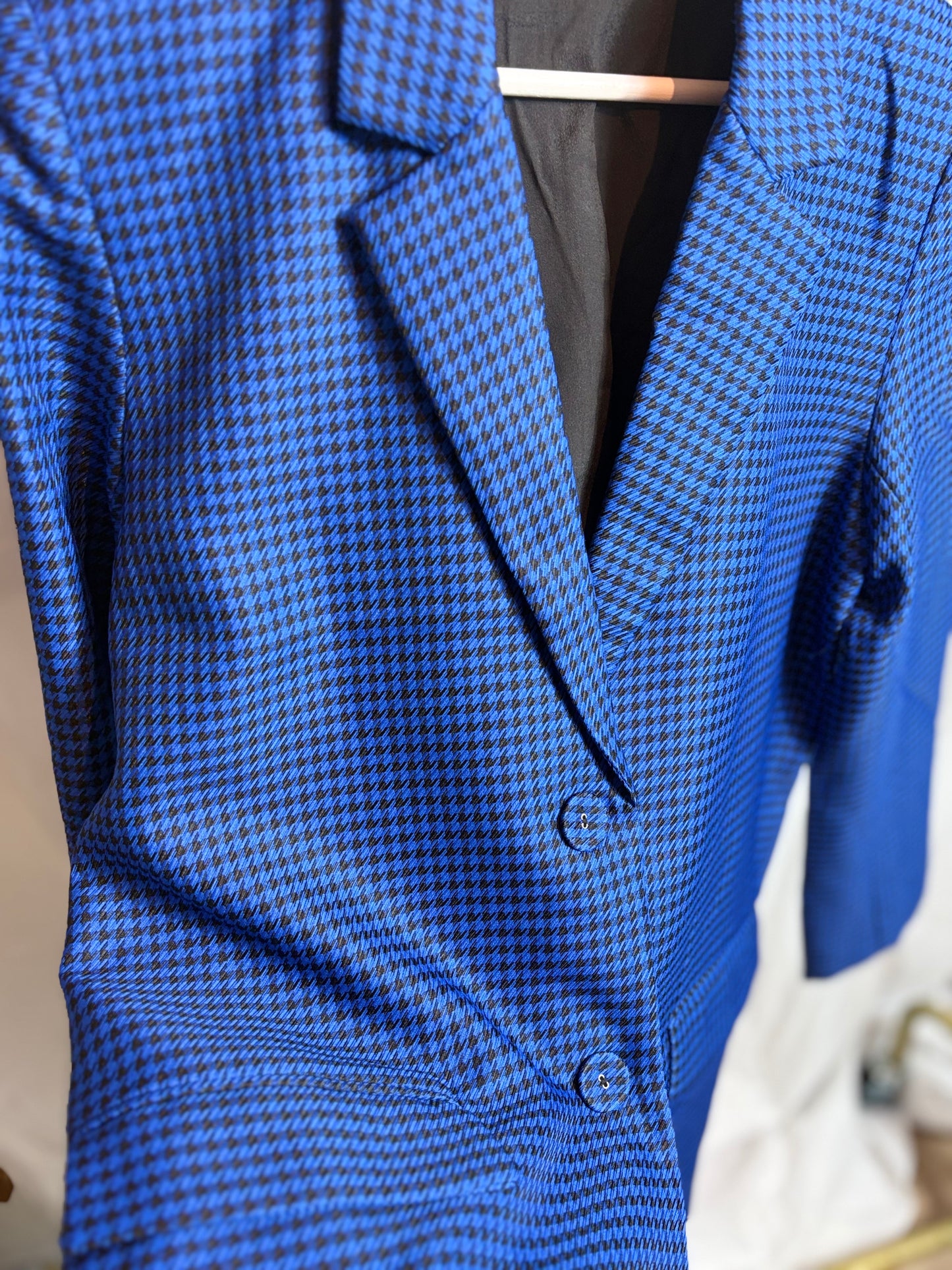 🤍Blauwe Hokjes Blazer - Eight Paris