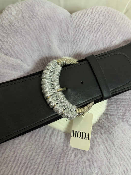 🤍Black Belt With Silver Strap - TU
