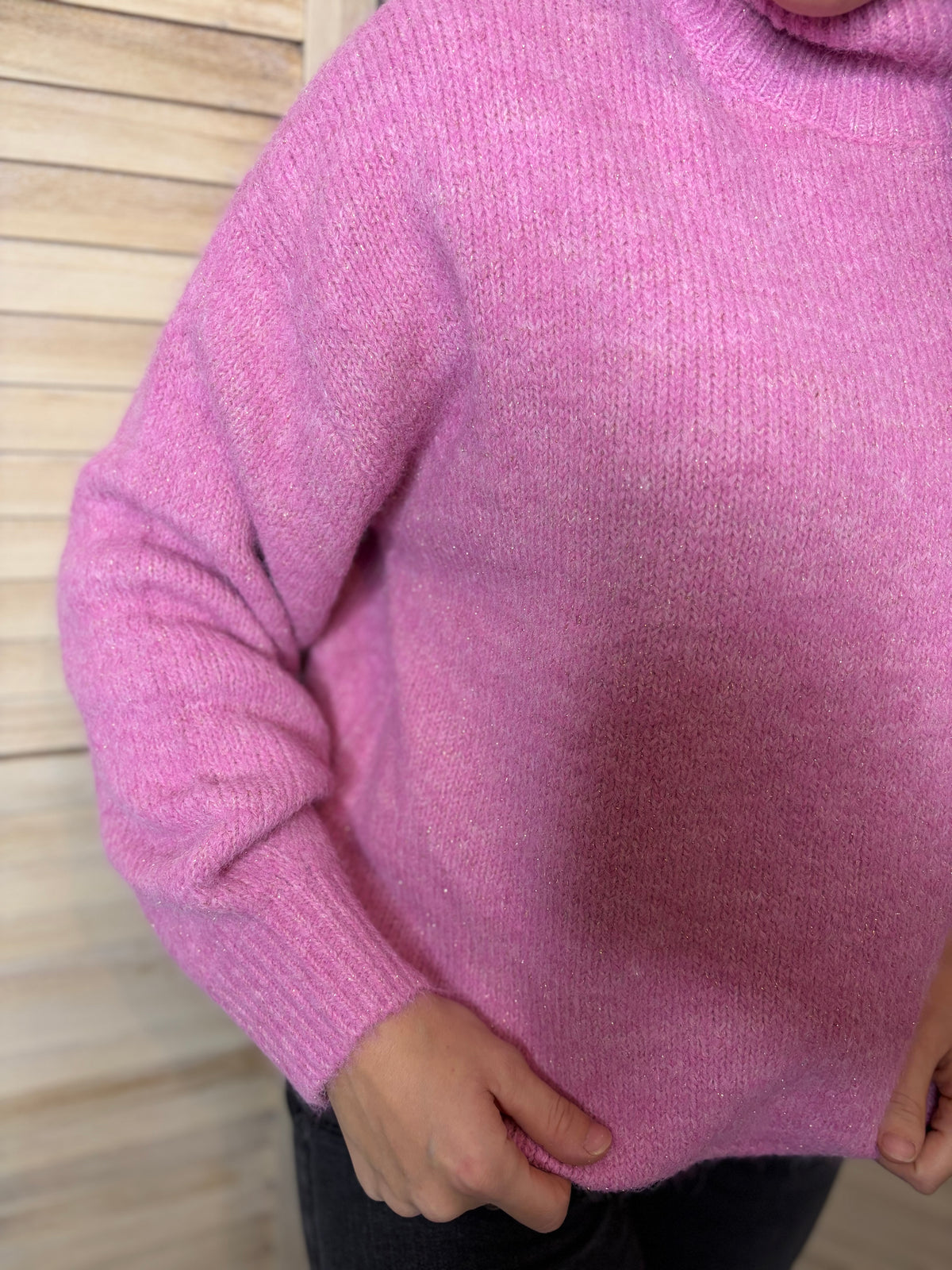 🤍Pink Sweater With Silver Sparkles
