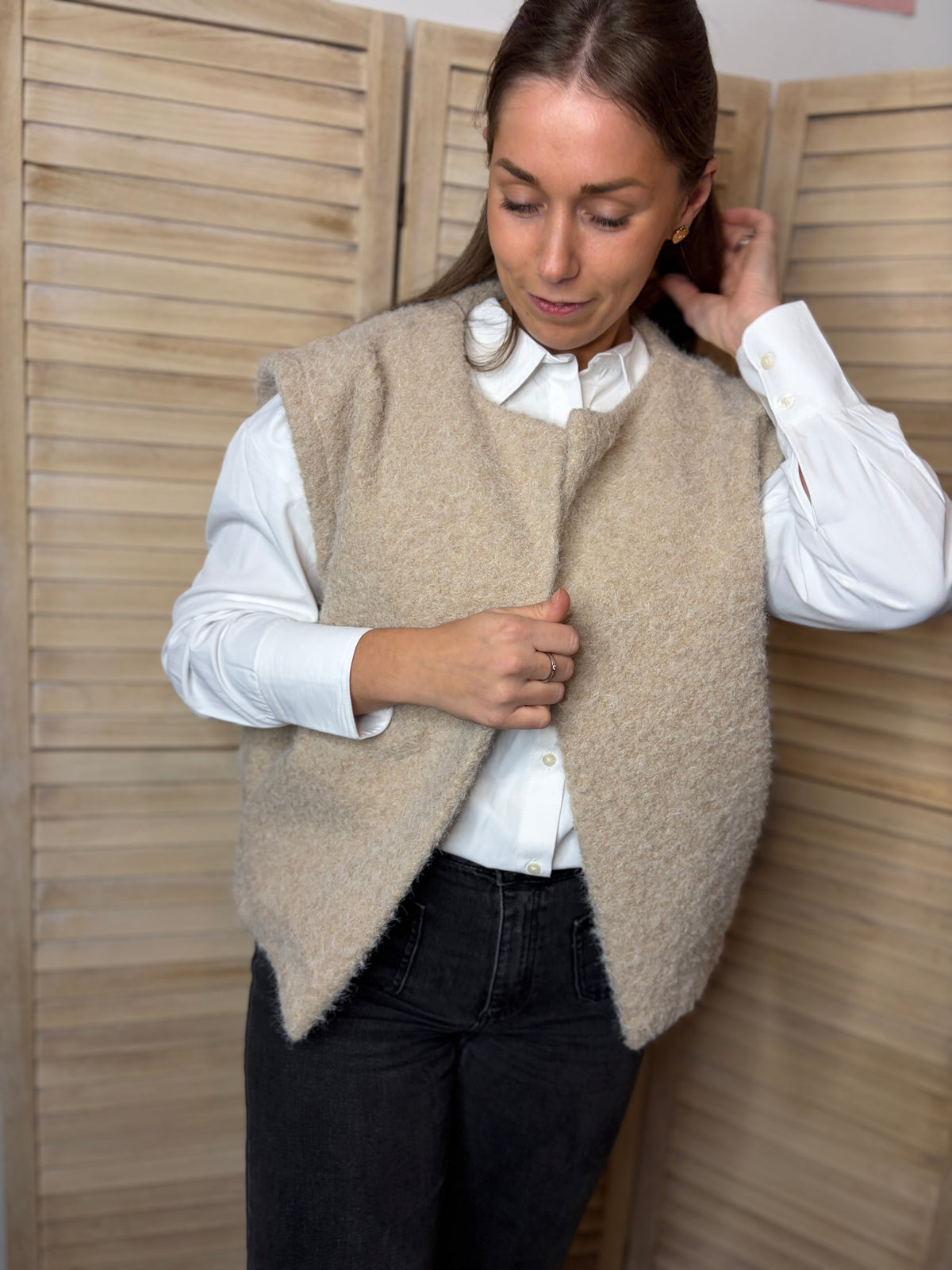 🤍Light Beige Gilet