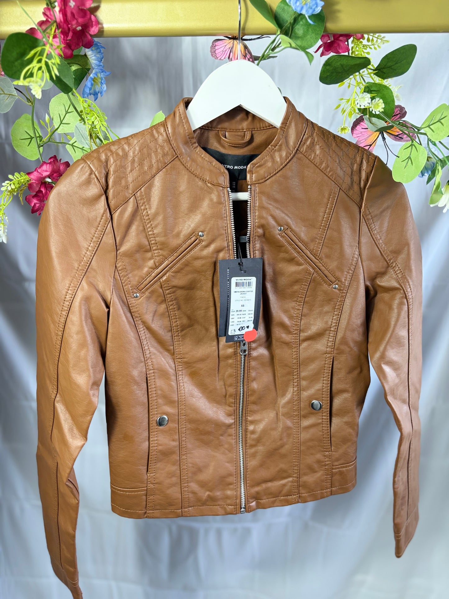🤍Bruine Leatherlook Jacket - Vero Moda