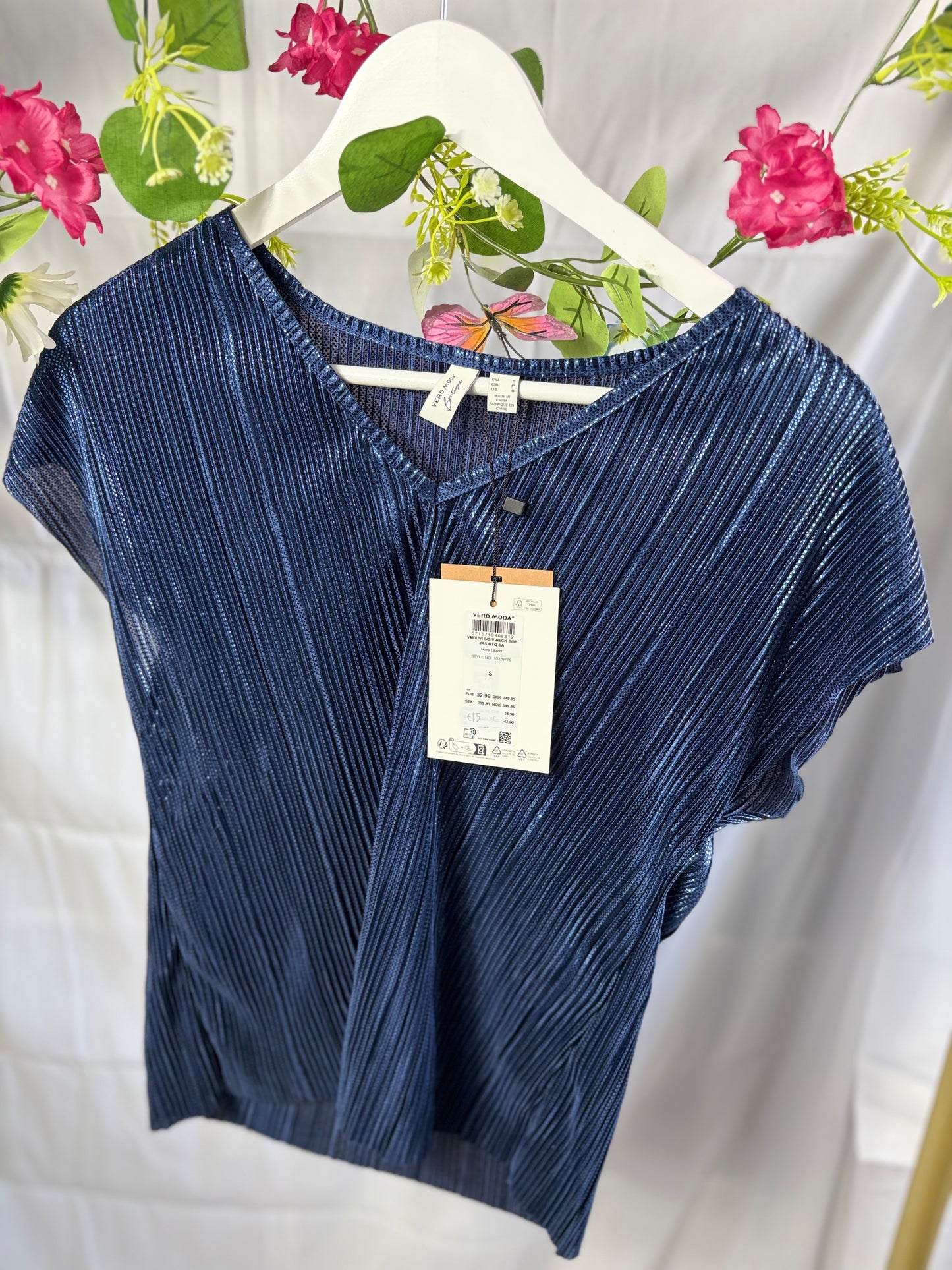 🤍Blauwe Shinny Tshirt - Vero Moda