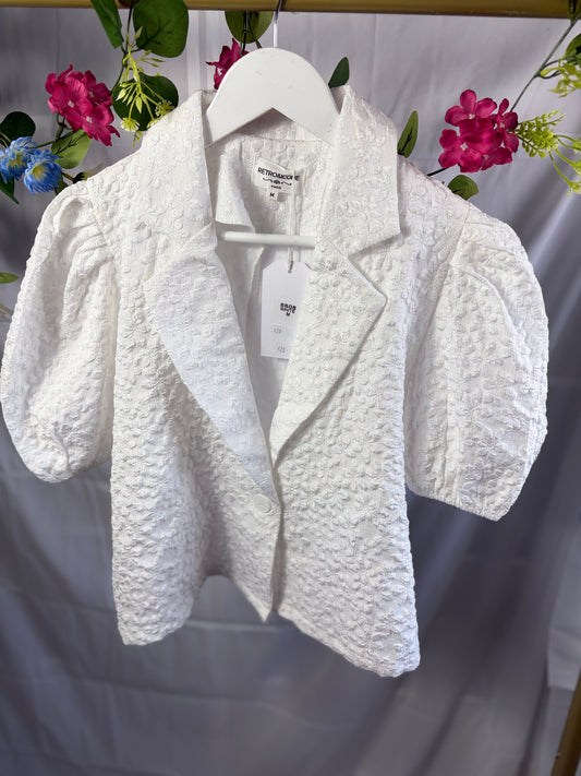 🤍Retro Witte Blouse - Retro & Icone