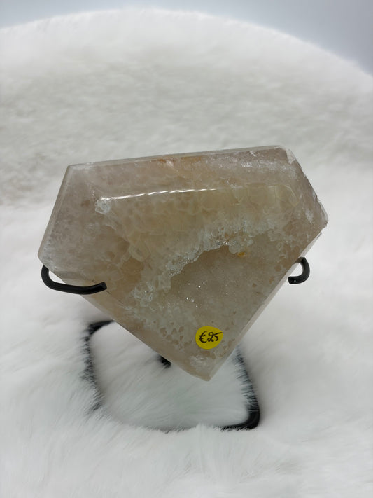 💜Beige Diamand Agaat op Standaard - SALE