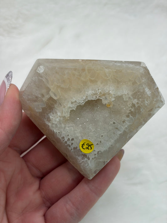 💜Beige Diamand Agaat op Standaard - SALE