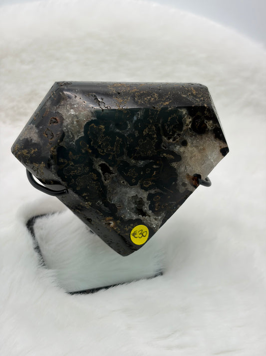 💜Zwarte Diamand Agaat op Standaard - SALE
