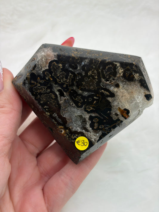 💜Zwarte Diamand Agaat op Standaard - SALE