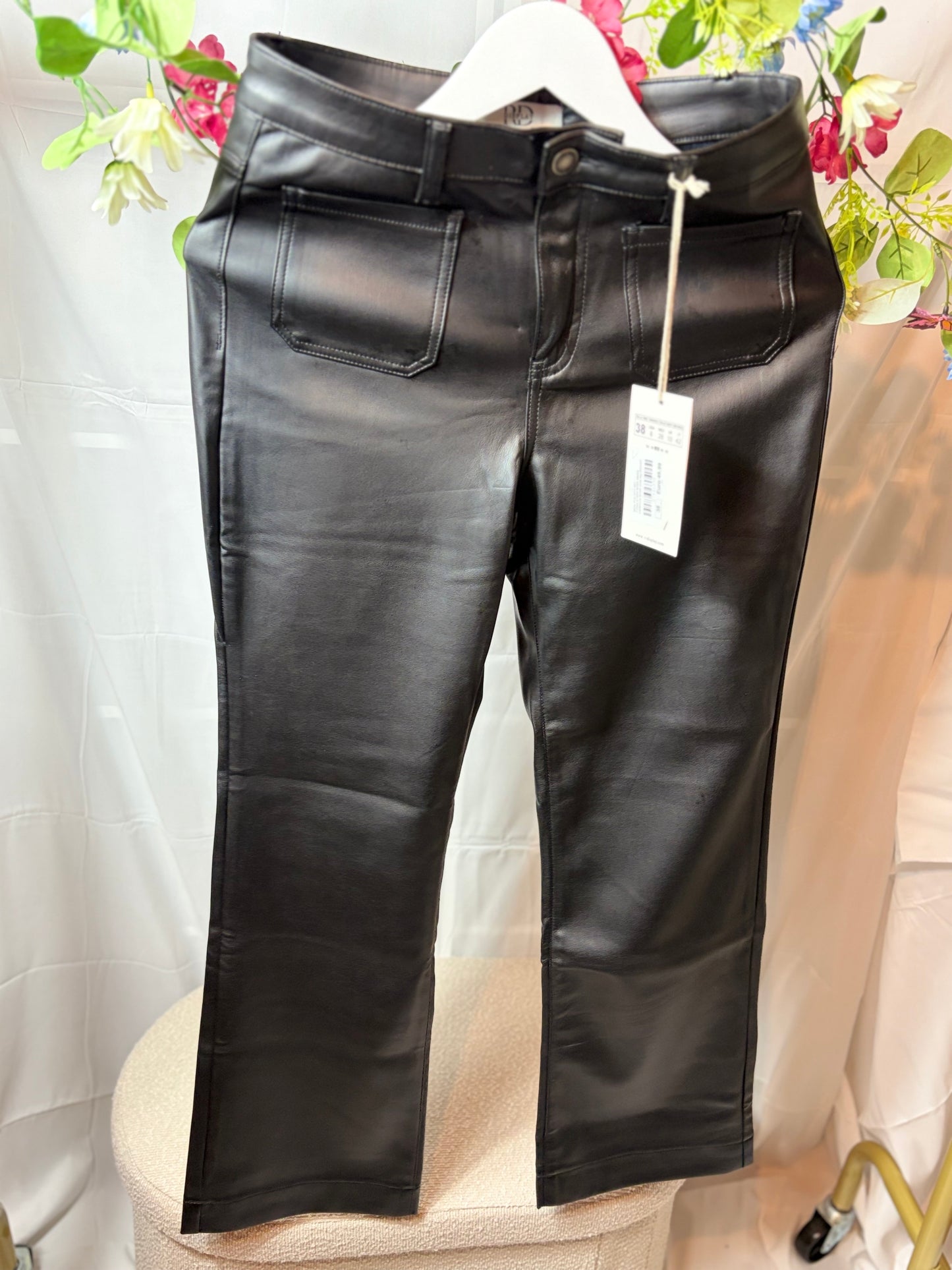 🤍Zwarte Leather Look Broek - Display RD
