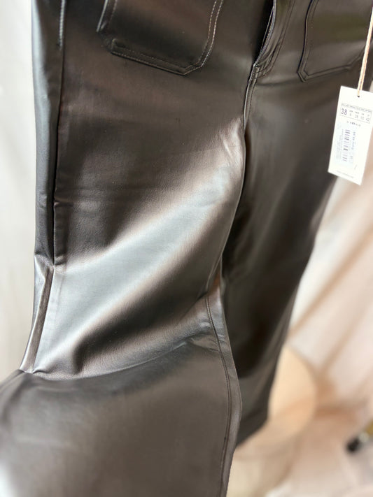 🤍Zwarte Leather Look Broek - Display RD