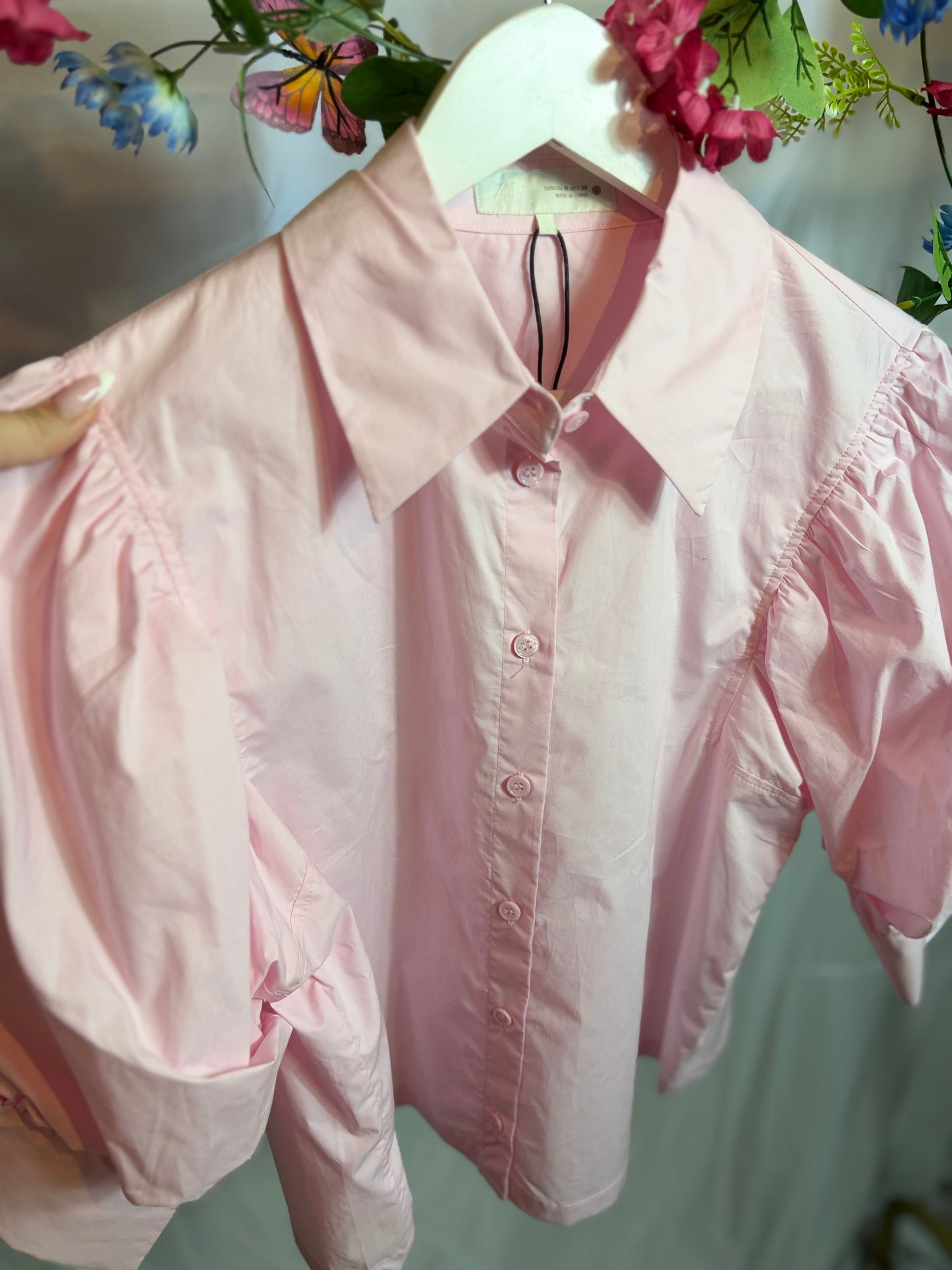 🤍Pink Babydol Blouse - Zara