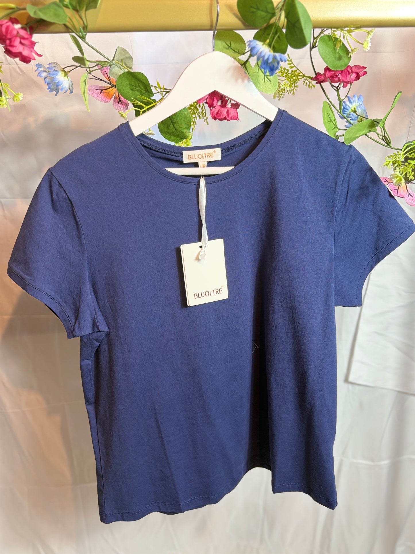 🤍Marine Blauwe Basic Tshirt - Bluoltre