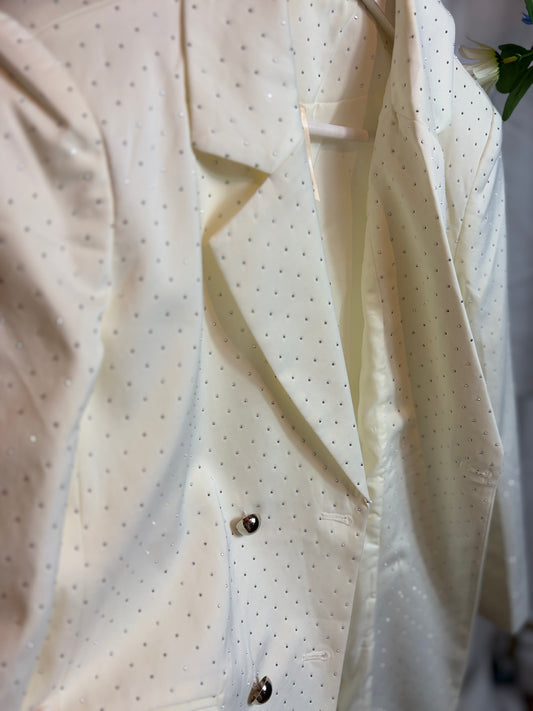🤍Glitter White Blazer - Elli White