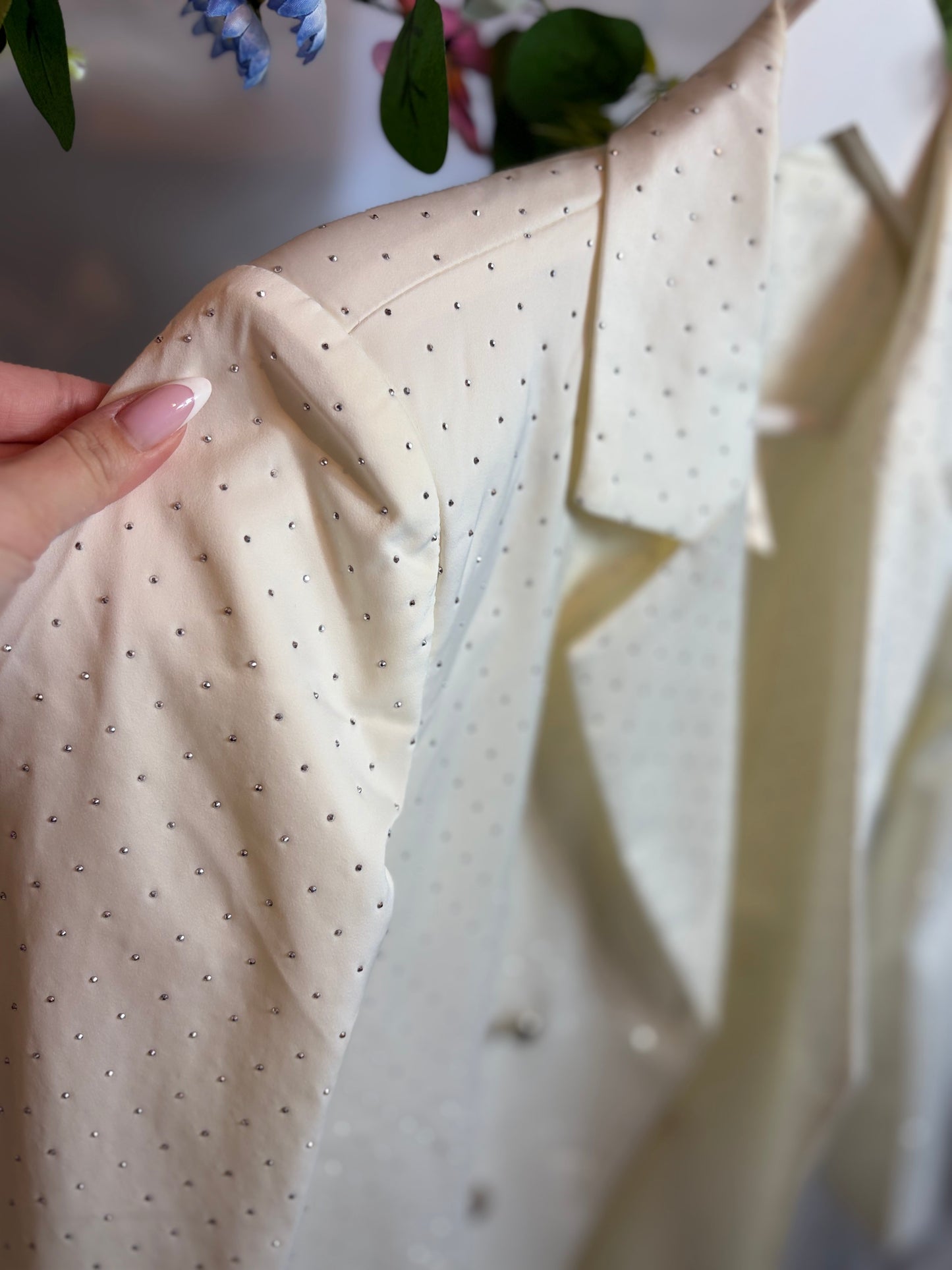 🤍Glitter White Blazer - Elli White
