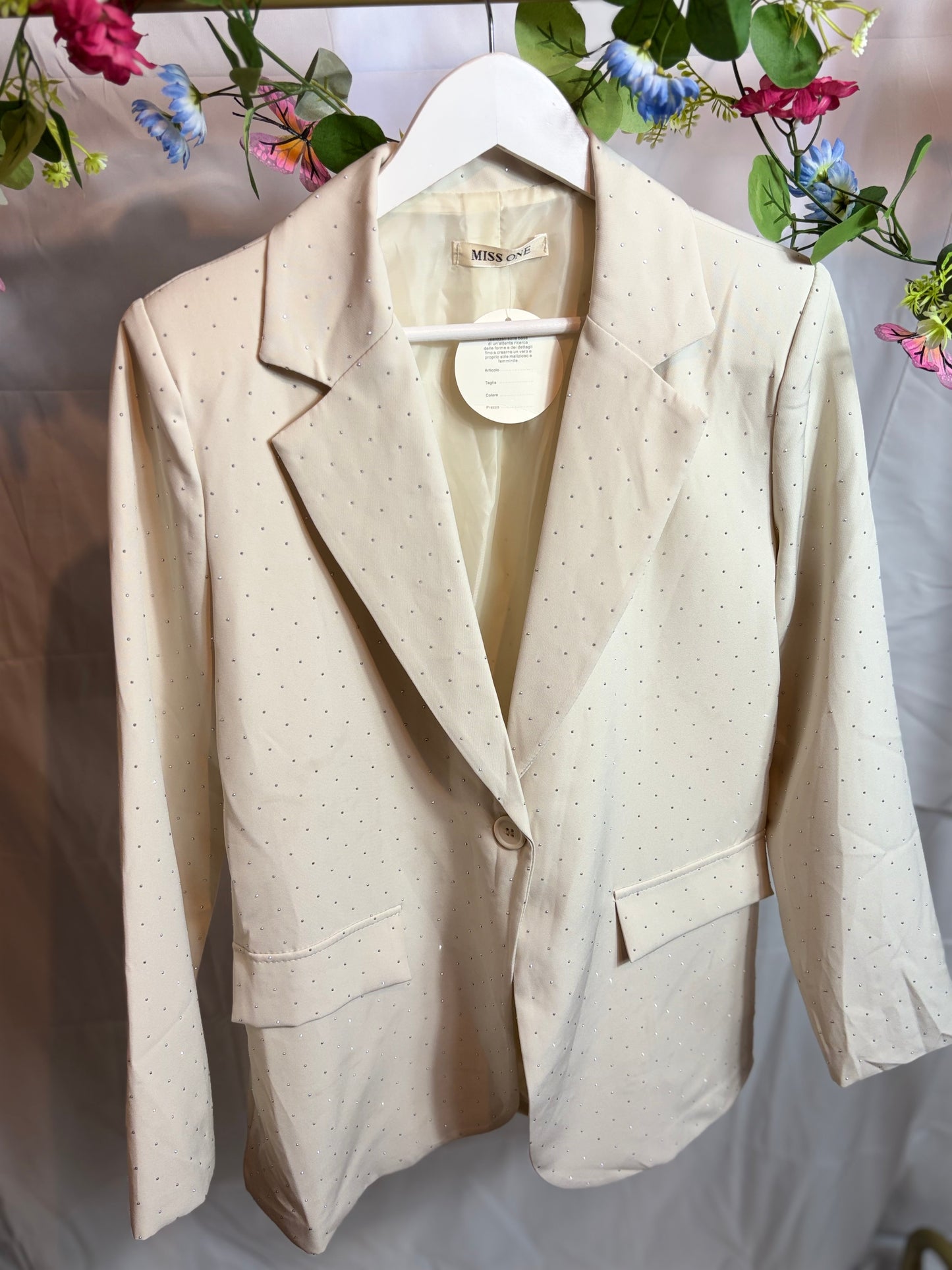 🤍Beige Glitter Blazer - Miss One