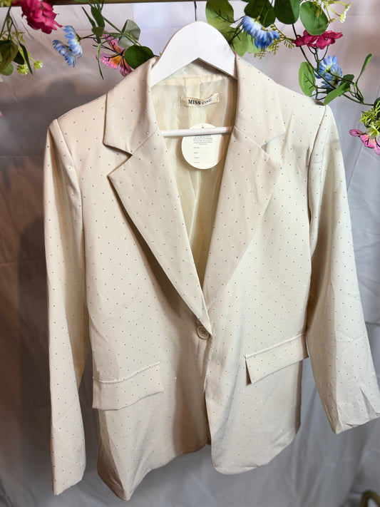 🤍Beige Glitter Blazer - Miss One