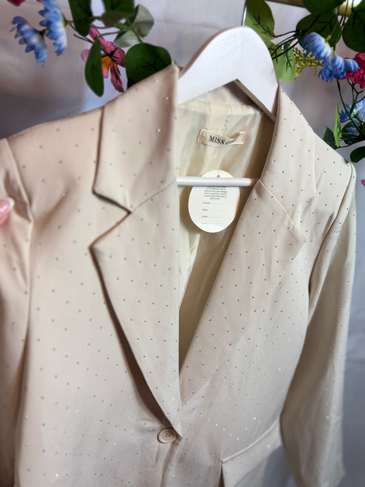 🤍Beige Glitter Blazer - Miss One