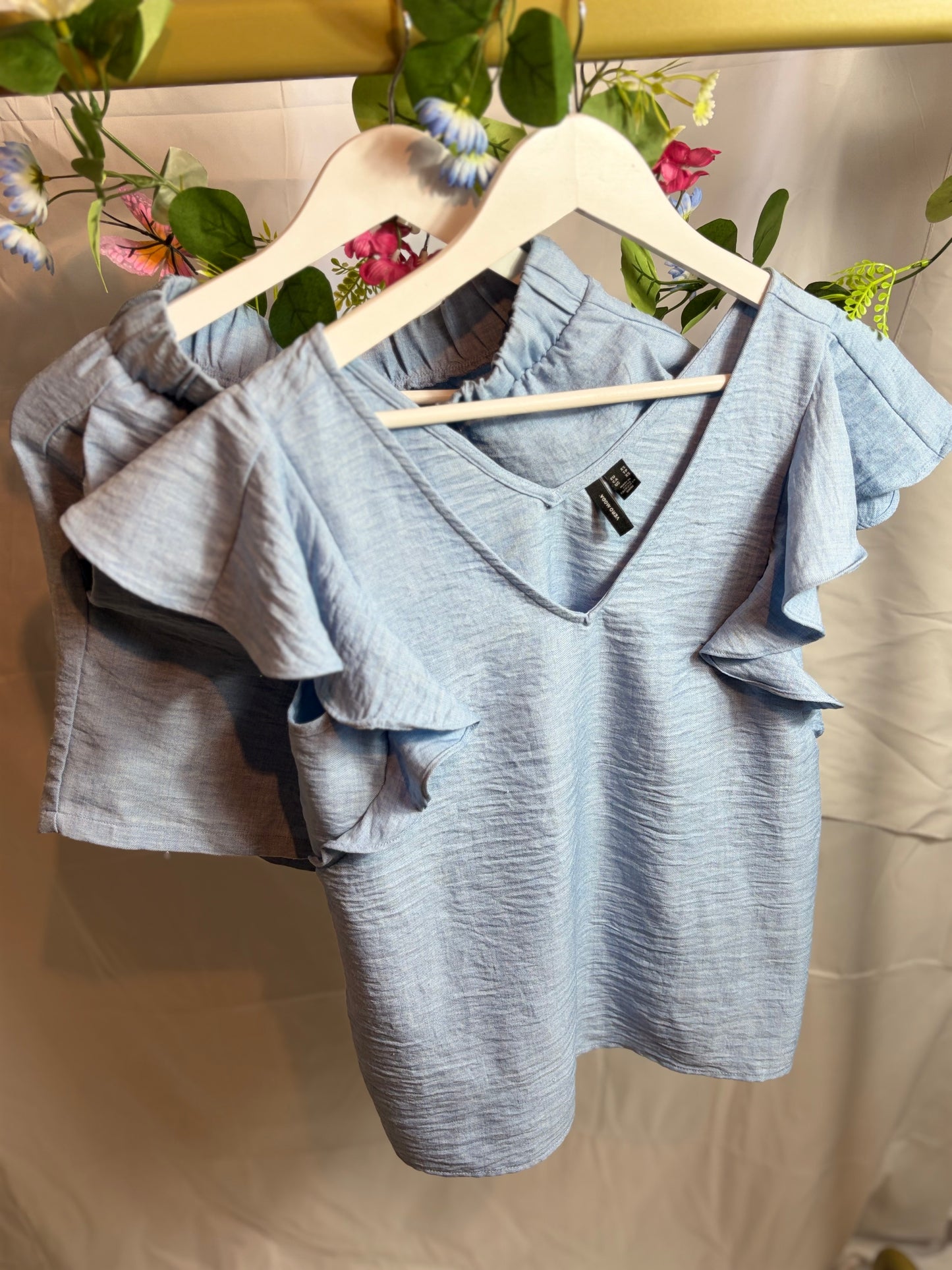 🤍Blauw Zomers Setje - Vero Moda