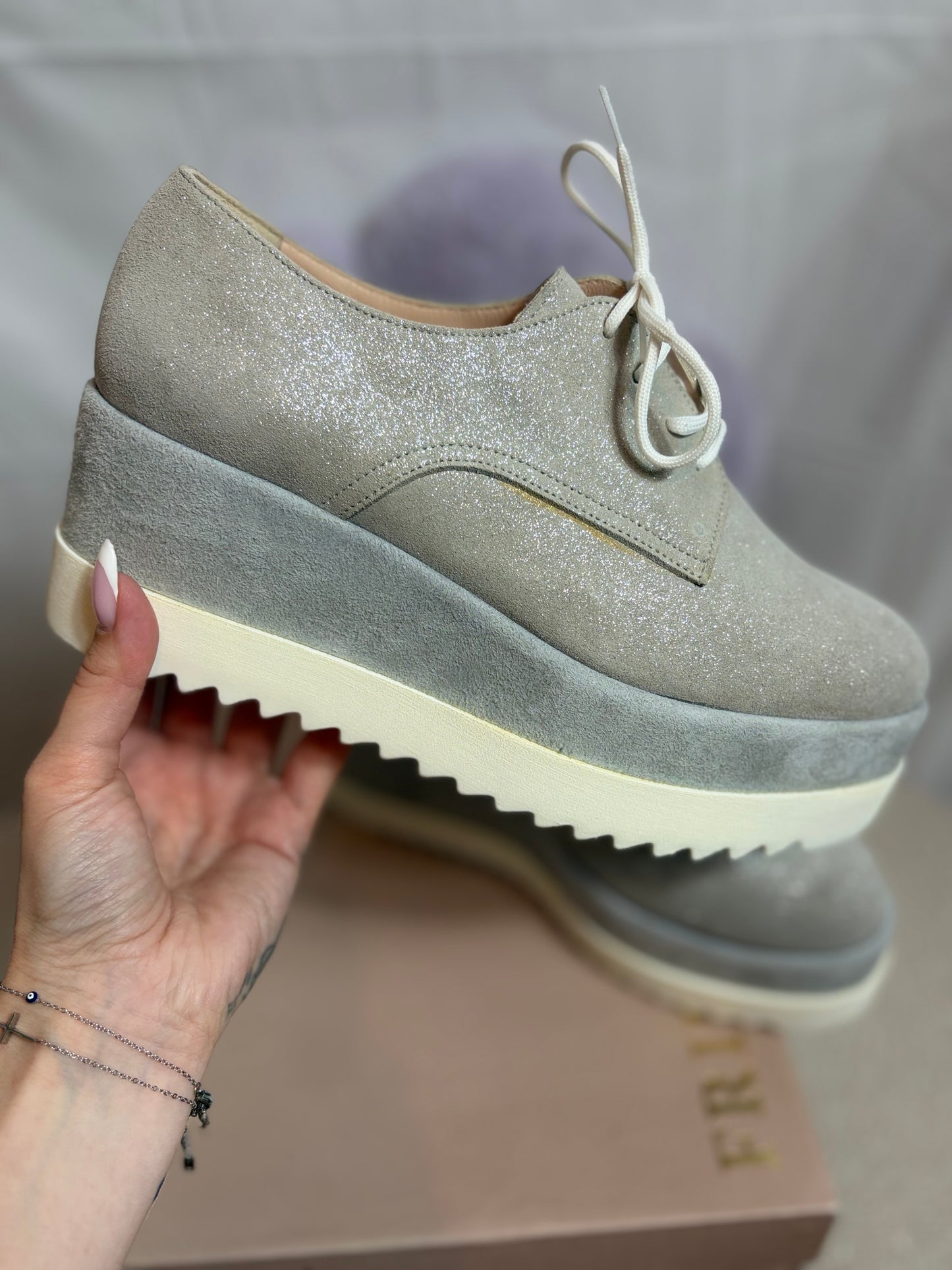 🤍Zilveren Platform Shoes - Frida