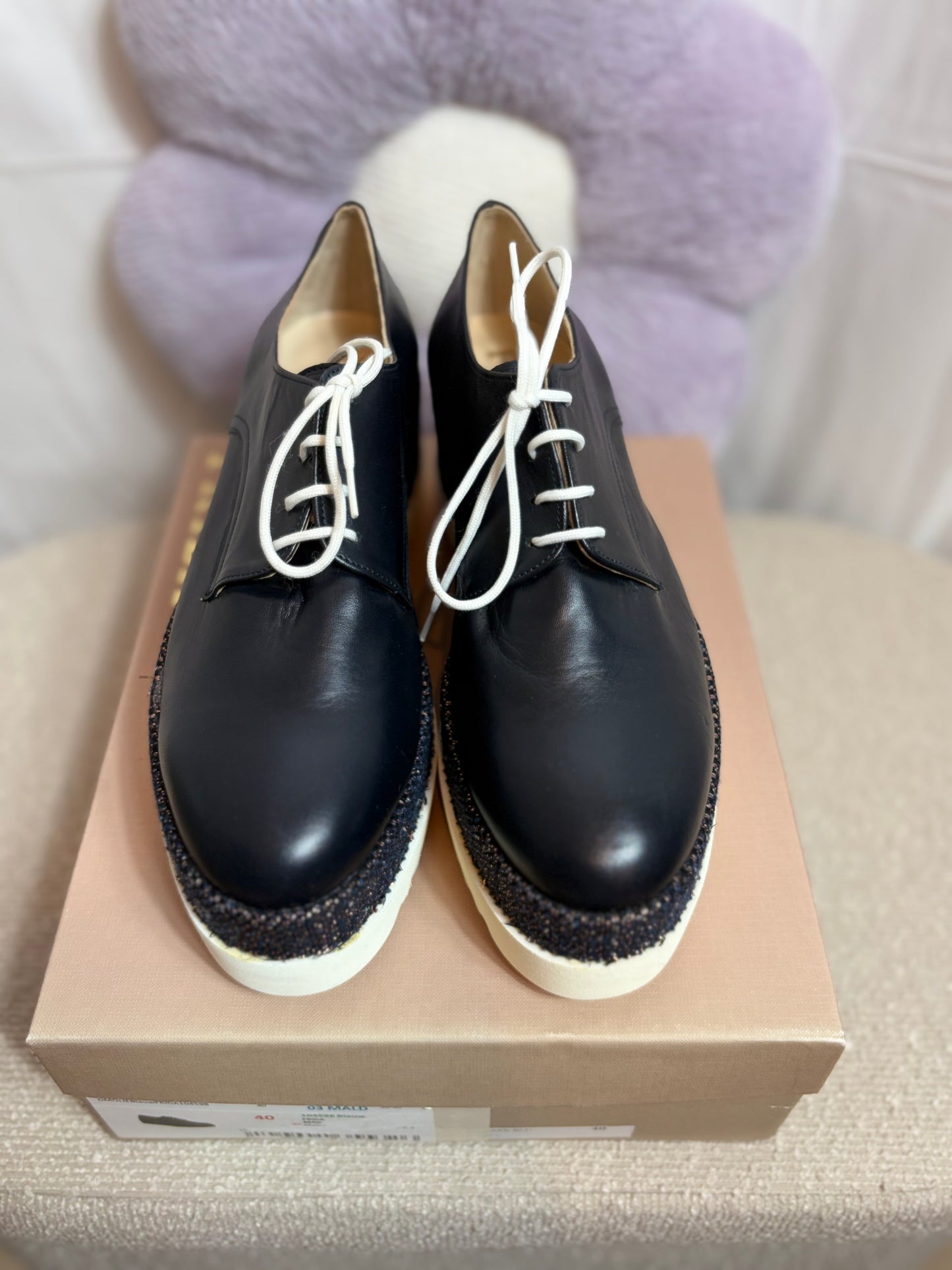 🤍Dark Blue Platform Shoes - Frida