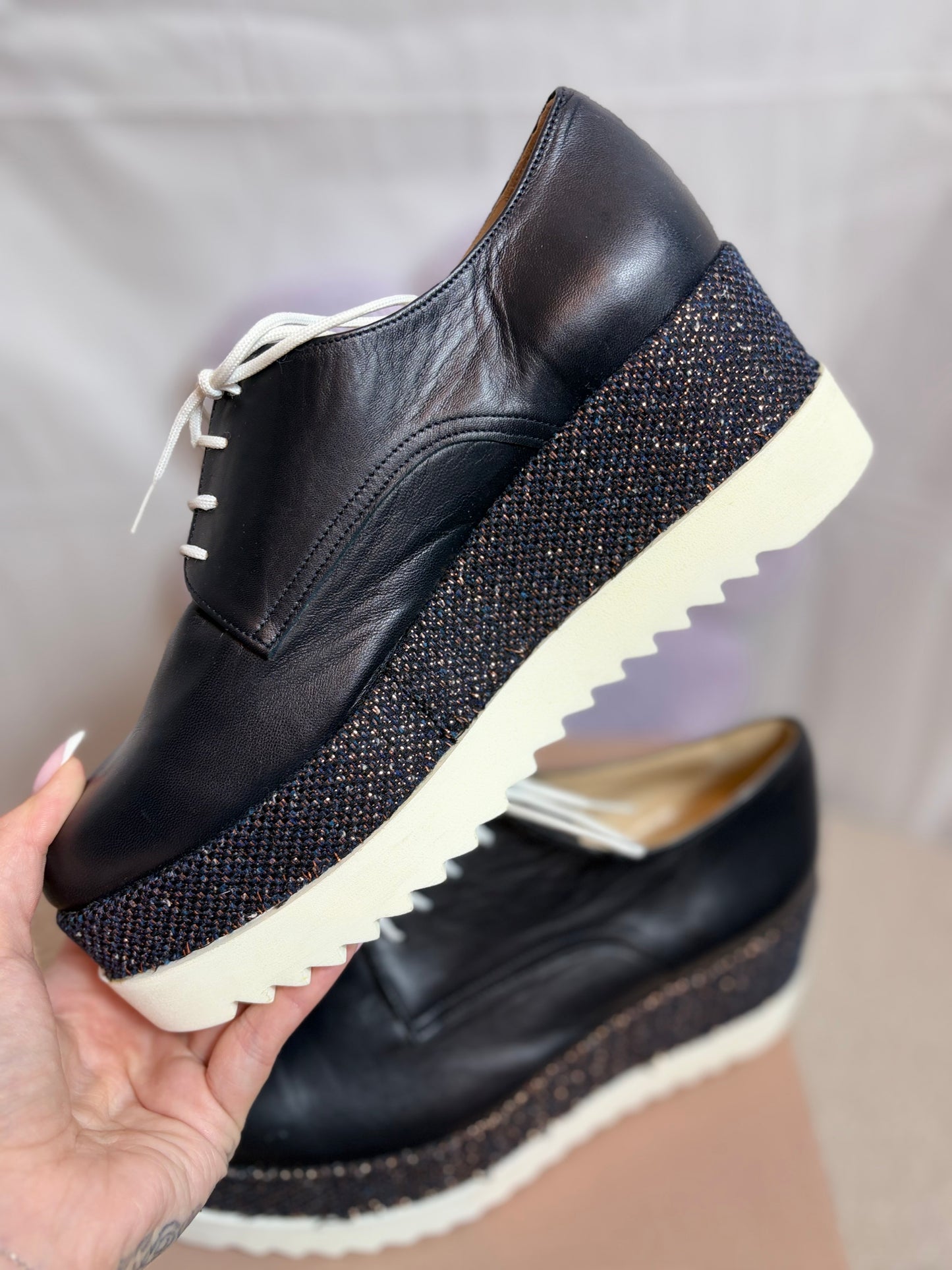 🤍Dark Blue Platform Shoes - Frida