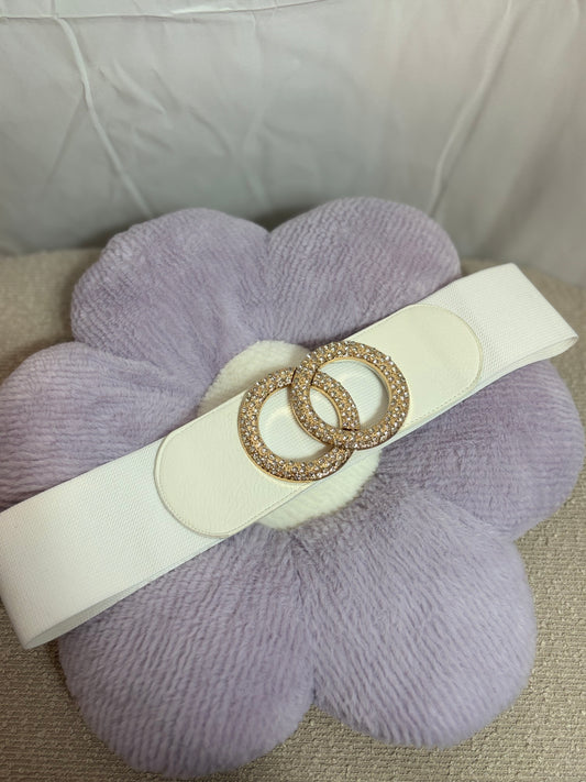 🤍White Belt With Golden Strap - 80CM
