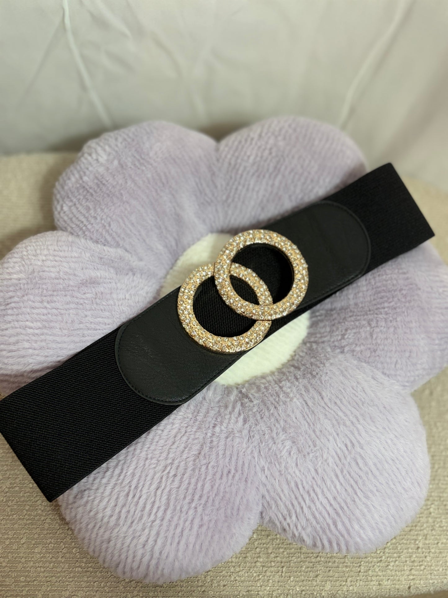 🤍Black Belt With Golden Strap - 75CM