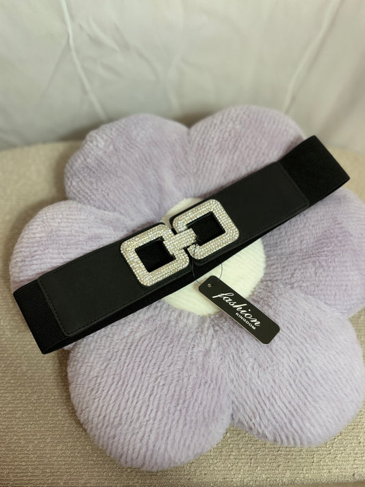 🤍Black Belt With Silver Strap - 70CM
