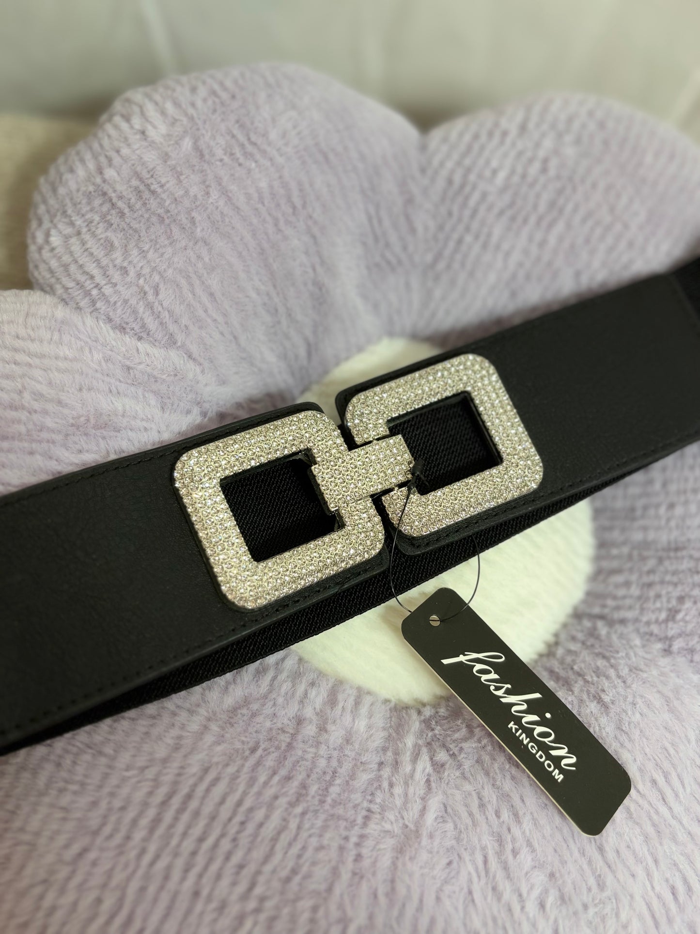 🤍Black Belt With Silver Strap - 70CM
