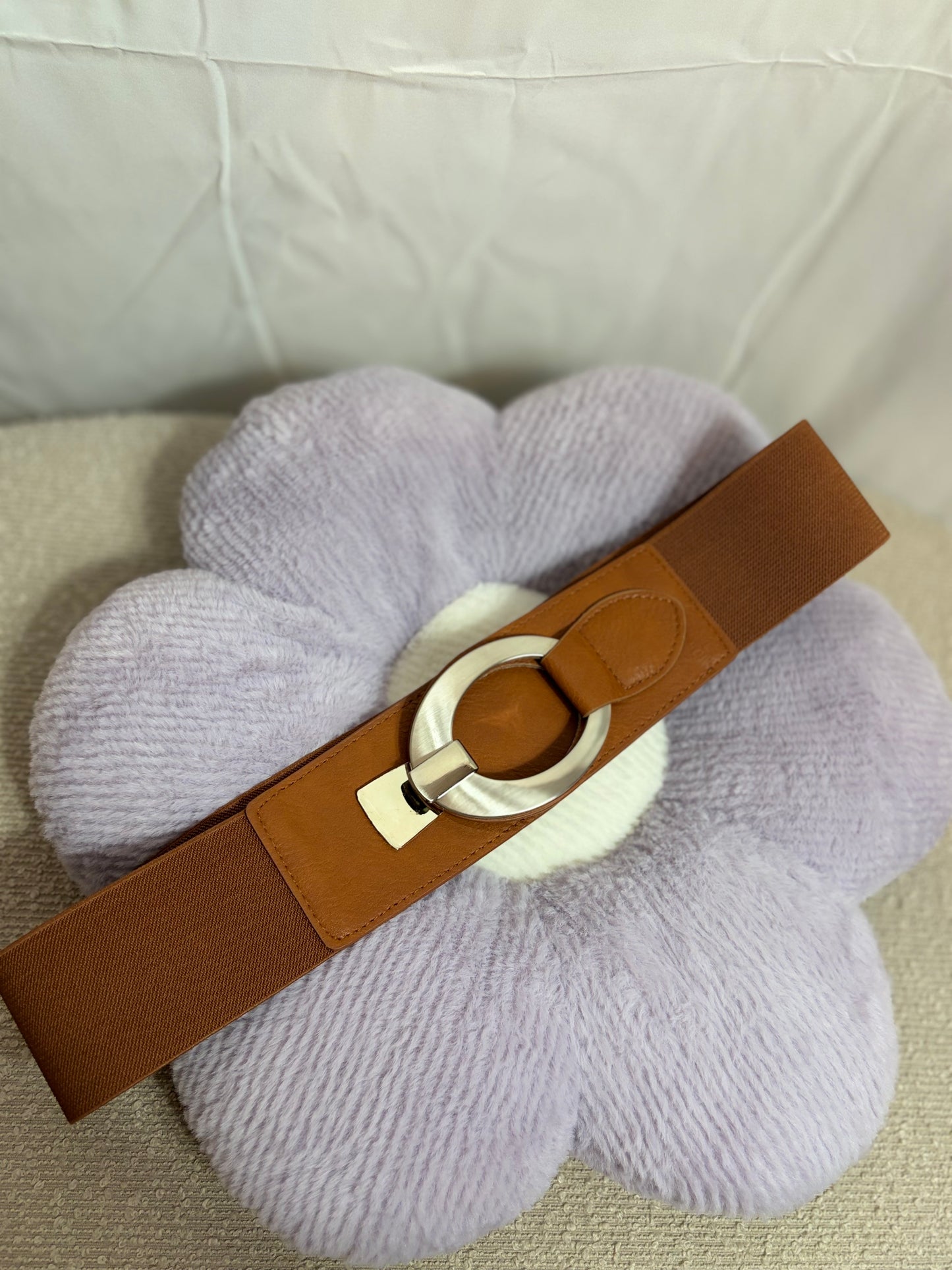 🤍Brown Belt With Silver Strap - 80CM