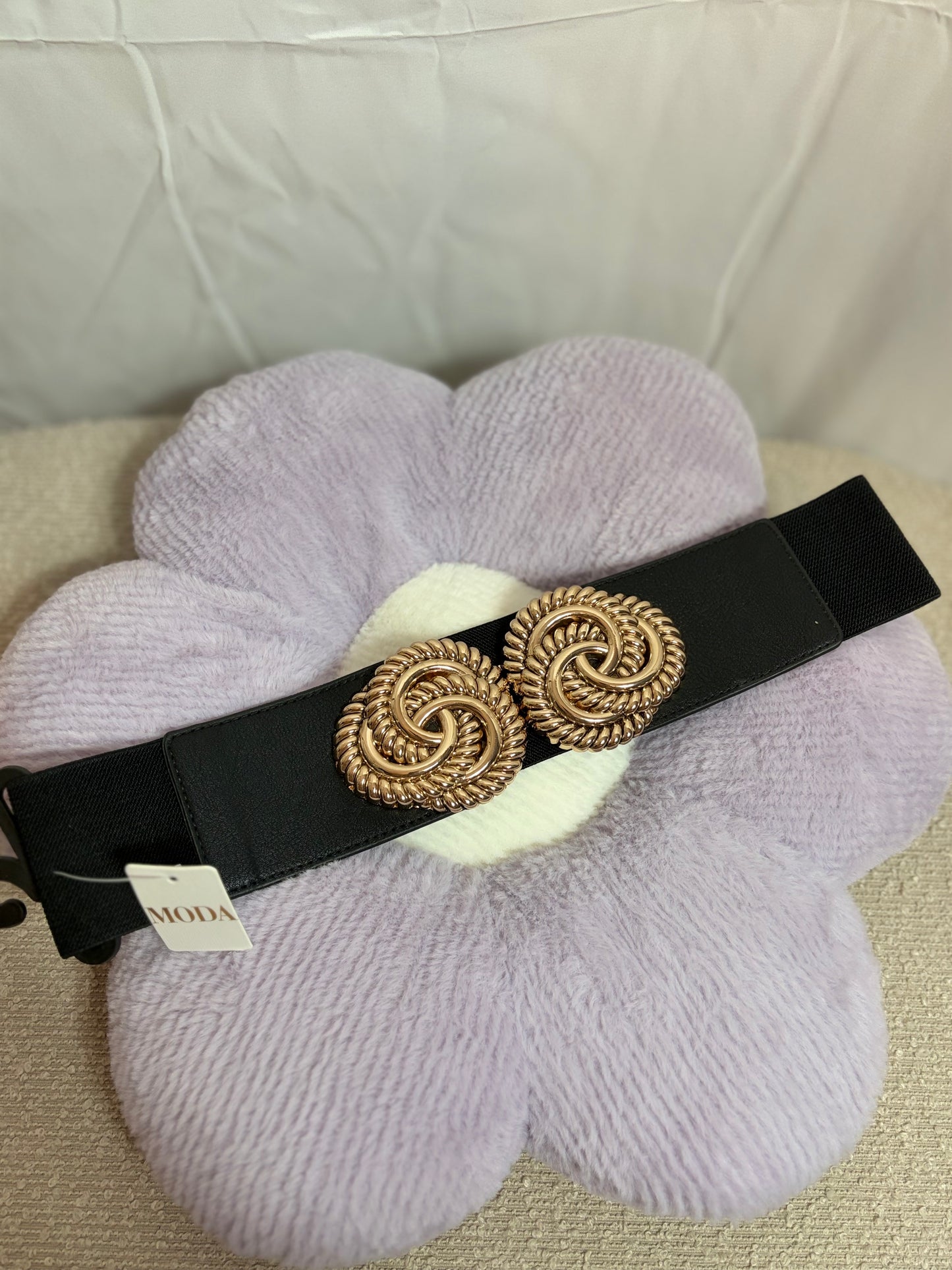 🤍Black Belt With Golden Strap - 73CM