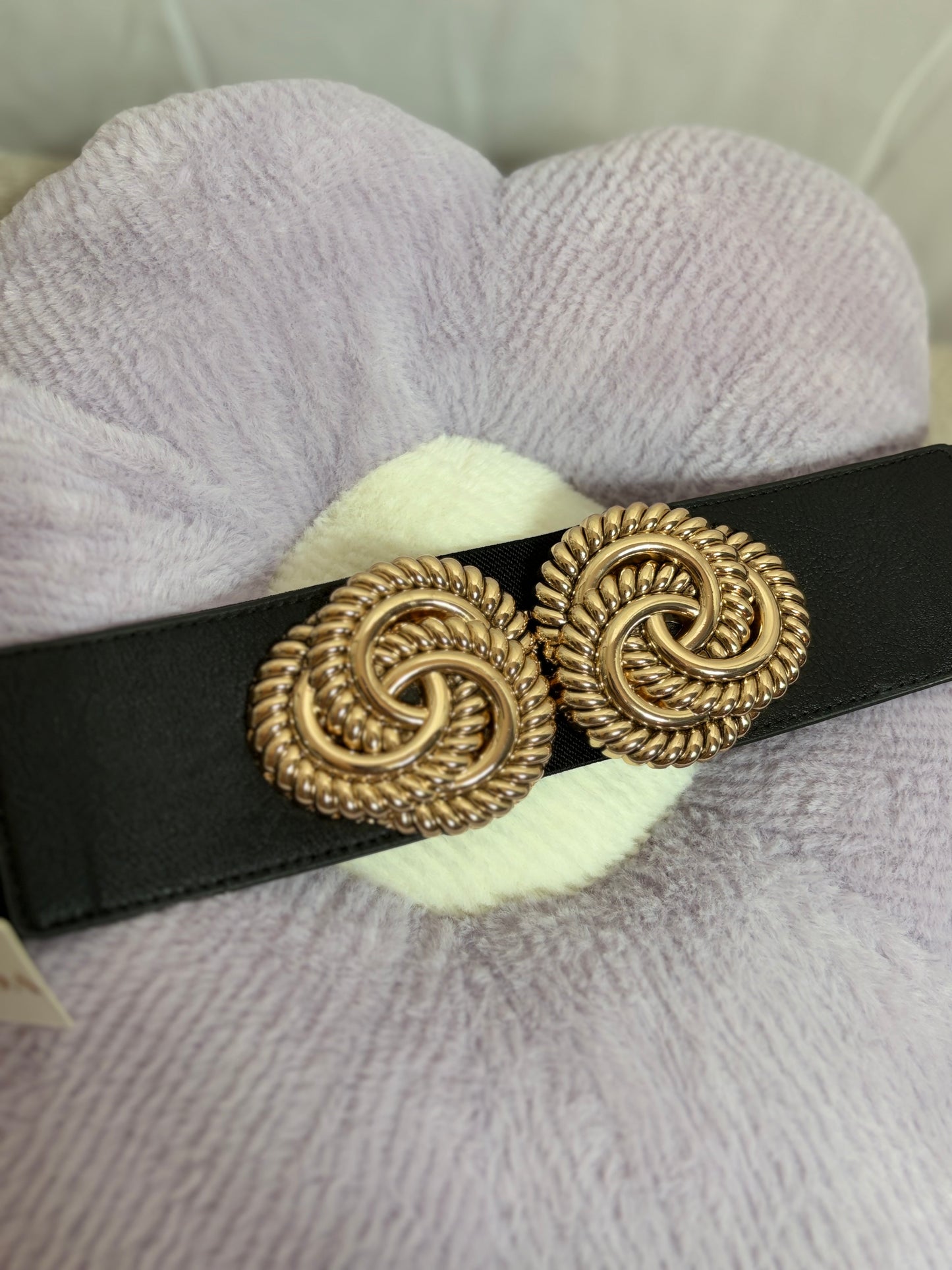 🤍Black Belt With Golden Strap - 73CM