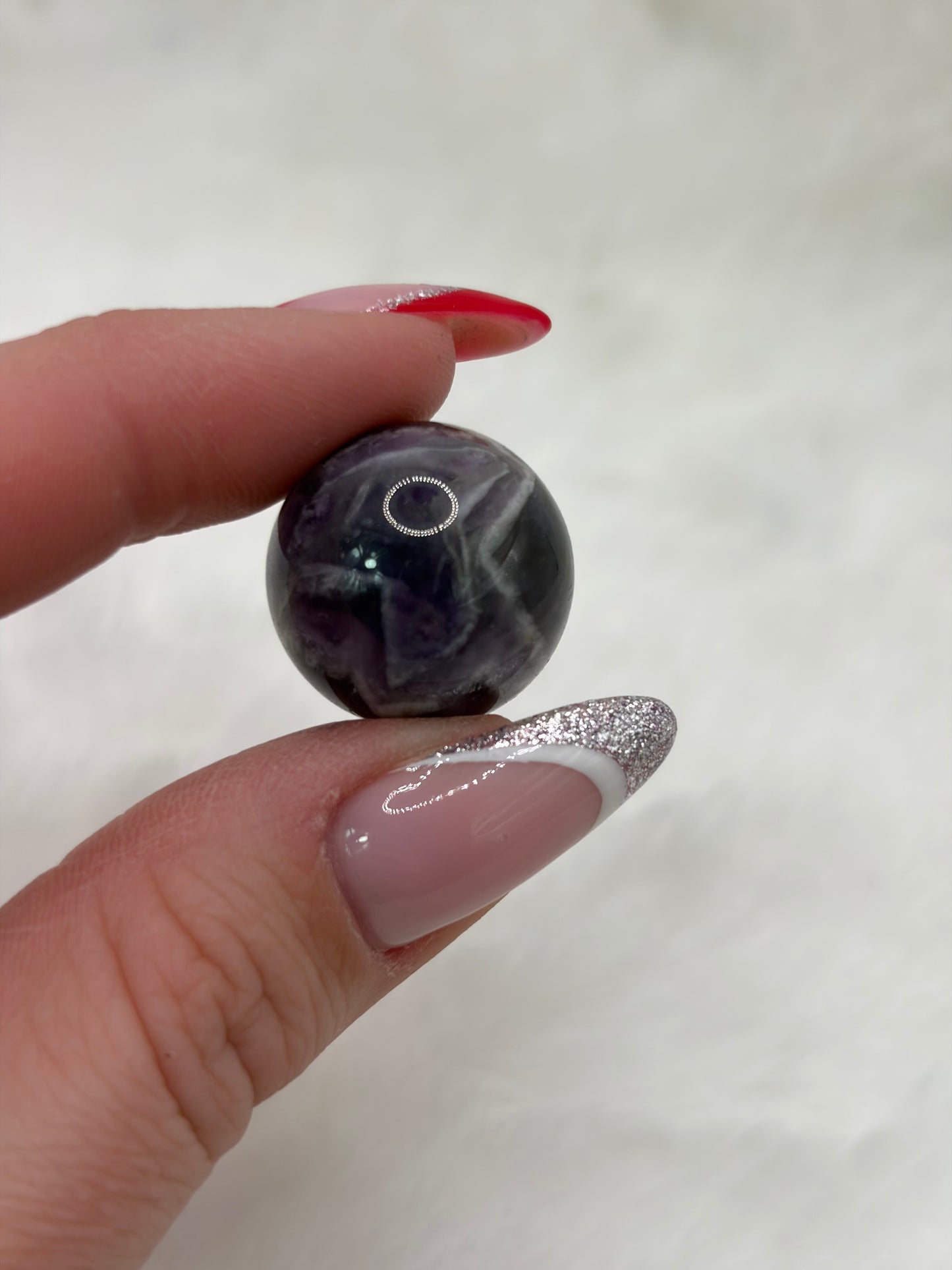 💜Chevron/Rozenkwarts/Drakenbloed Bolletje - 2cm