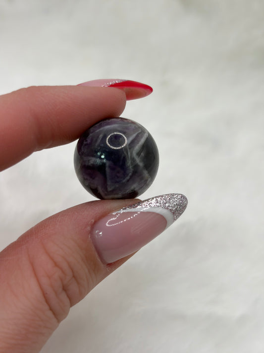 💜Chevron/Rozenkwarts/Drakenbloed Bolletje - 2cm