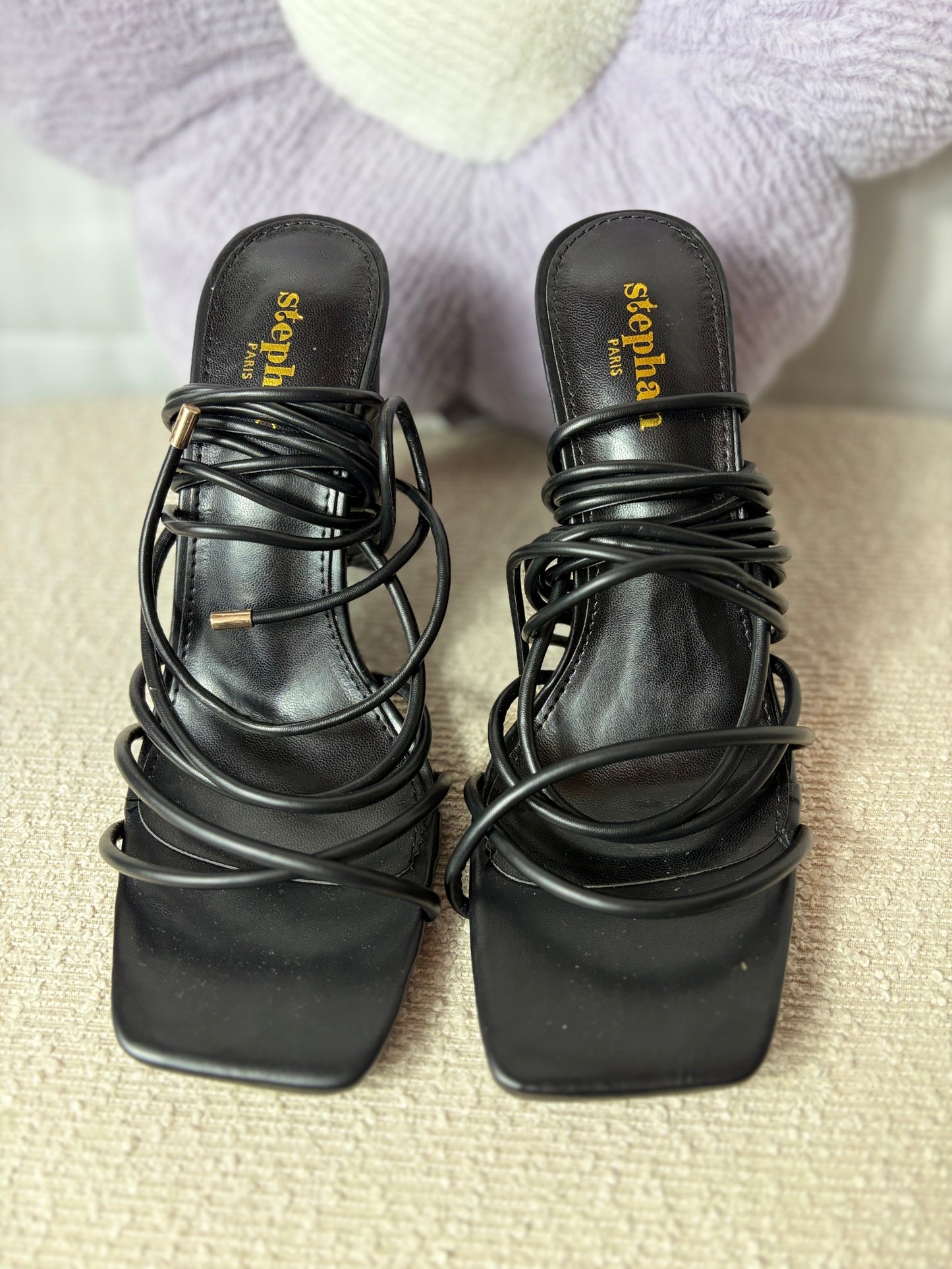 💜Zwarte blokhak Heels - Lace Up